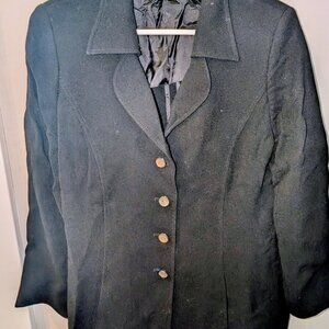 Escada Tailored Black Blazer with Gold Buttons